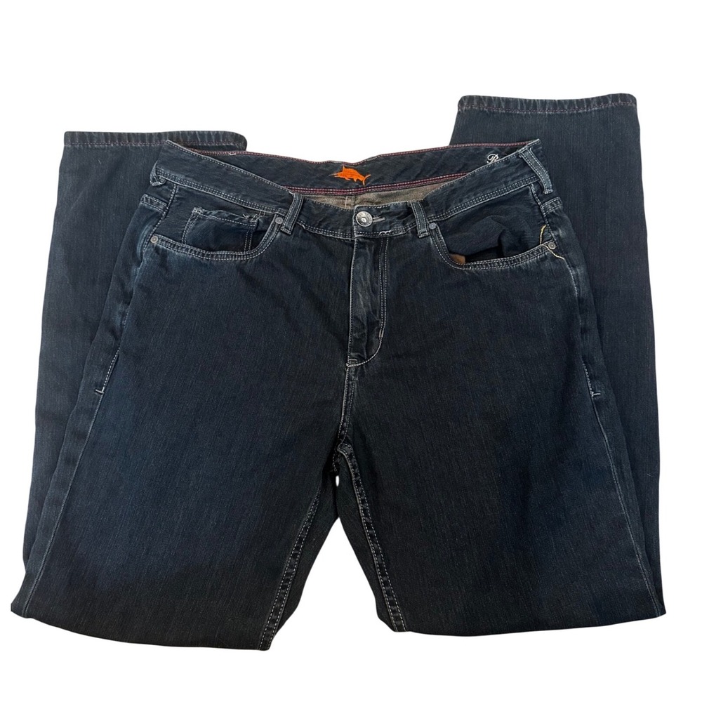 Tommy Bahama Cayman Relaxed Jeans Mens 36x32 Dark Wash Indigo Denim Pants 1D